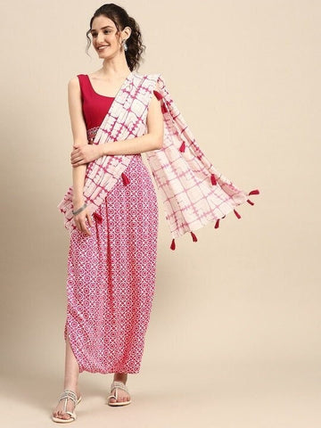 Embroidered Dhoti Saree Set, Dhoti Suit Set For Women, Indian Blouse Dhoti Pants And Attached Dupatta Set, Indo Western Dress, Indian Dress VitansEthnics