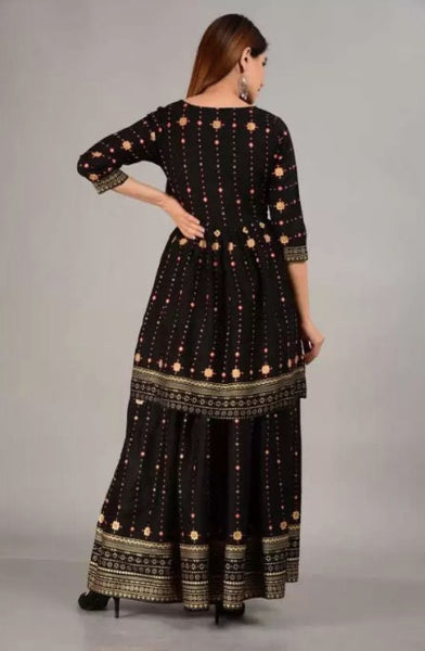 Designer Indian Top With Skirt Set, Kurti Set For Women, Indian Dress, Indo Western Outfit, Peplum Top With Skirt, Fusion Set, Lehenga Choli VitansEthnics