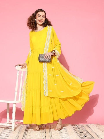 Women Long flare dress with dupatta, Indian Gown, Indo Western Dress, Saree Gown set, Indian suit set, Wedding Wear outfit, Anarkali Dress VitansEthnics