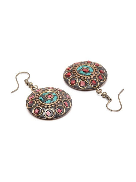 Oxidised Silver Traditional Jewellery Set For Women, Indian Necklace With Earrings Set, Bollywood Jewelry Set, Multicolor Stone Jewelry Set VitansEthnics