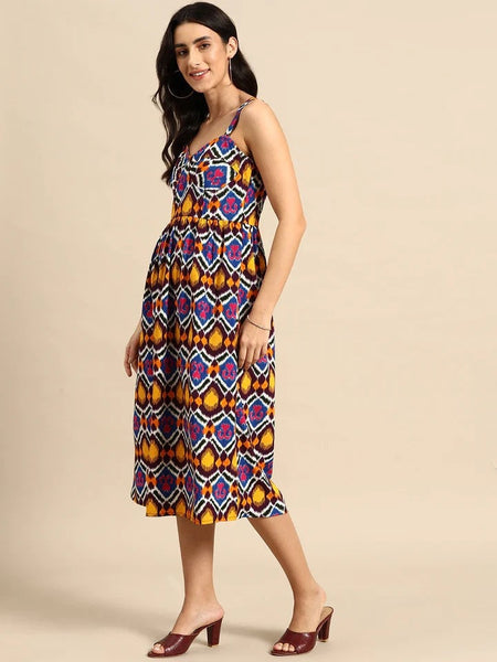 Designer Indian Shoulder strap flared midi dress, Corset Midi Dress, Indian Dress, Indo-Western Dress, Party wear Indian Outfit for Women VitansEthnics
