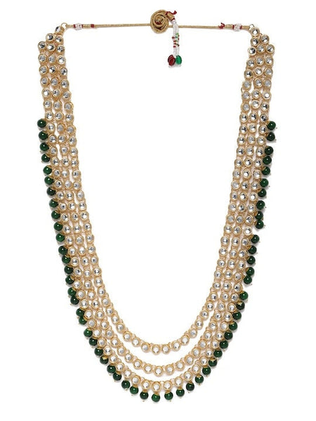 Green Gold-Plated Bridal Kundan Choker 2 Necklaces Jewellery Set Women, Bridal Indian Jewellery Wedding, Necklace Earrings Maangtikka Set VitansEthnics