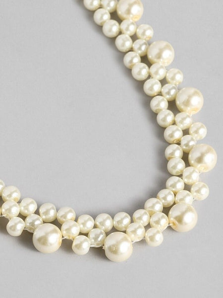 Silver-Plated & White Contemporary Pearl Choker Necklace For Women, Indian Choker, Handmade Jewelry For Women, Gift For Her VitansEthnics