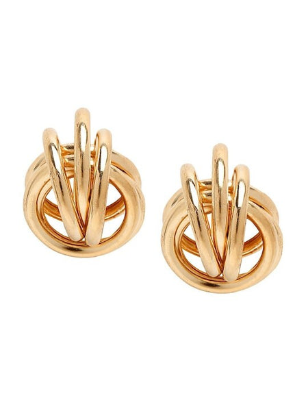 Gold-Plated Handcrafted Stud Earrings For Women & Girls, Classic Earrings, Statement Earrings, Contemporary Earrings, Handcrafted Jewelry VitansEthnics