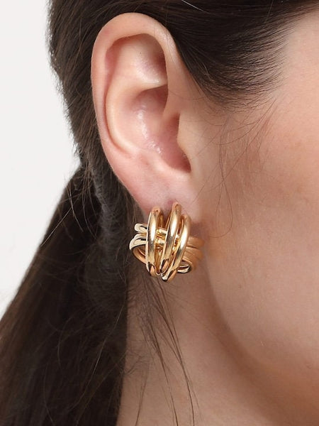 Gold-Plated Handcrafted Stud Earrings For Women & Girls, Classic Earrings, Statement Earrings, Contemporary Earrings, Handcrafted Jewelry VitansEthnics