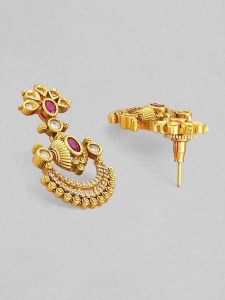 24K Gold Plated Handcrafted Intricate Choker Jewellery Set For Women, Indian Choker With Earrings Set, Contemporary Choker Necklace VitansEthnics