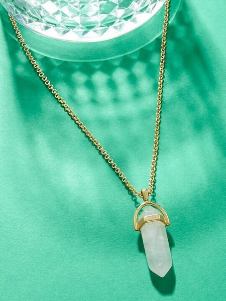 Gold-Toned Celestial Stone Necklace For Women