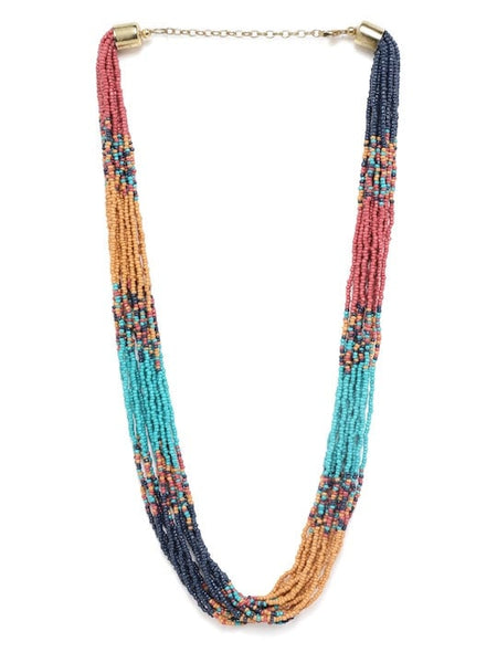 Multicoloured Beaded Layered Necklace For Women & Girls