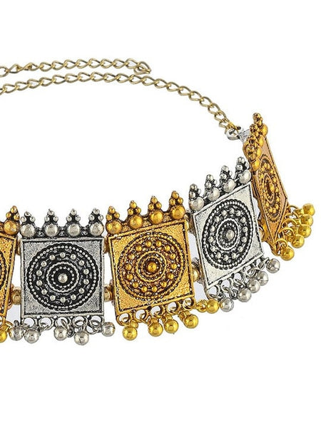 Gold-Plated & Silver-Plated Temple Design Choker Necklace For Women