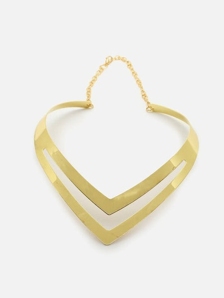 Gold-Toned Alloy Gold-Plated Choker Necklace, Choker Necklace For Women, Indian Choker, Contemporary Choker Necklace, Handmade Jewelry VitansEthnics