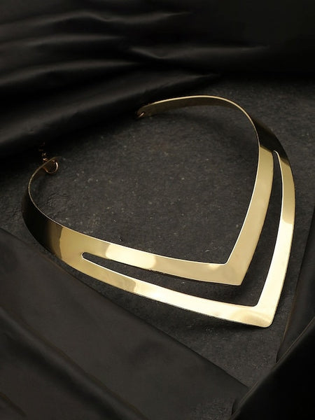 Gold-Toned Alloy Gold-Plated Choker Necklace, Choker Necklace For Women, Indian Choker, Contemporary Choker Necklace, Handmade Jewelry VitansEthnics