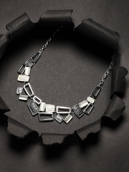 Silver-Plated Choker, Choker Necklace For Women, Indian Choker, Contemporary Choker Necklace, Gift For Her, Handmade Jewelry VitansEthnics