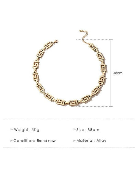 Gold-Toned Brass Gold-Plated Choker Necklace, Choker Necklace For Women