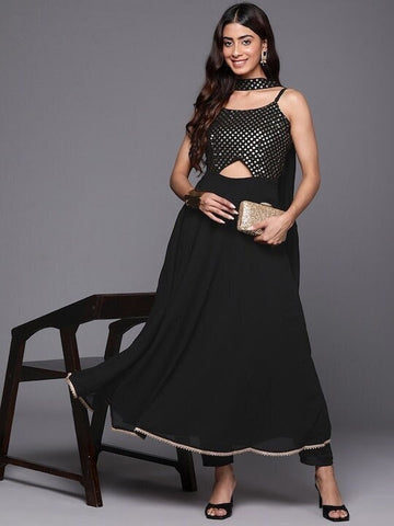 Sequin Embroidery Kurta With Trousers & Dupatta Set For Women, Kurti Set For Women, Indian Suit, Indo Western Outfit, Wedding Indian Dress VitansEthnics