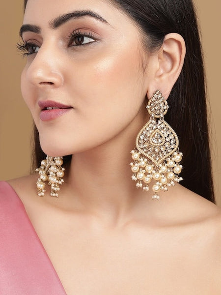 Gold-Plated Indian Jhumka Earrings