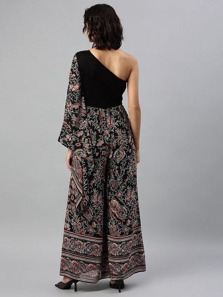 Designer Indian One Shoulder Sequin Jumpsuit For Women, Indo Western Dress, Party Wear Indian Dress, Jumpsuits For Women, Fusion Wear VitansEthnics