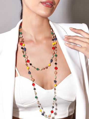Beaded Layered Necklace For Women & Girls
