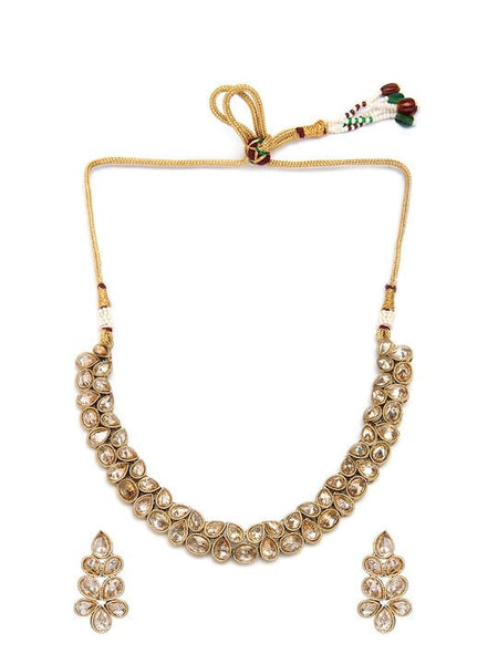 Gold-Plated Handcrafted Kundan Intricate Choker Jewellery Set