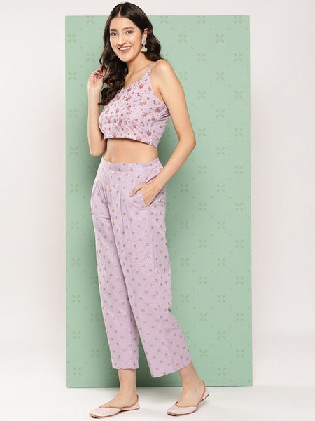 Women Elegant Printed Crop Top with Palazzo And Jacket, Indo Western Ethnic Set for women, Crop top with palazzo and shrug, Fusion Outfit VitansEthnics