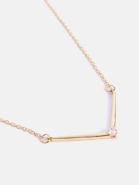 Gold-Toned Brass Gold-Plated Minimal Necklace For Women & Girls