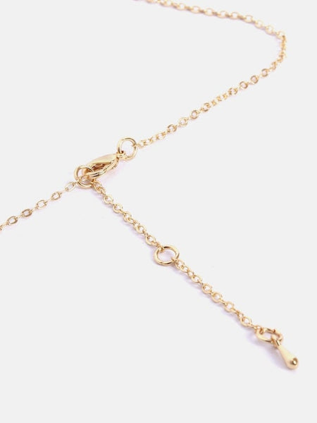 Gold-Toned Brass Gold-Plated Minimal Necklace For Women & Girls