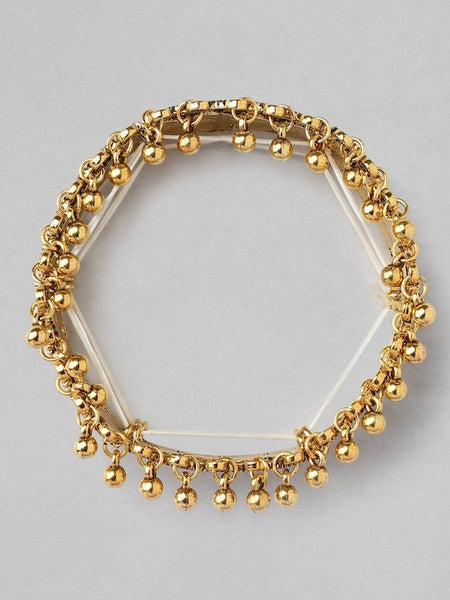 Gold Plated Handcrafted Elasticated Bracelet For Women
