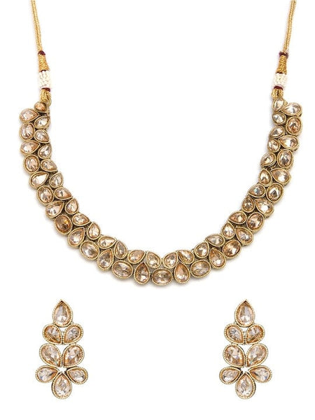 Gold-Plated Handcrafted Kundan Intricate Choker Jewellery Set