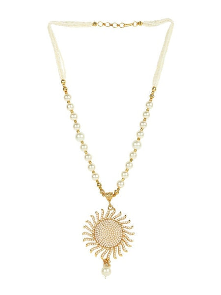 Gold-Plated Off-White Pearl Handcrafted Jewelry Set