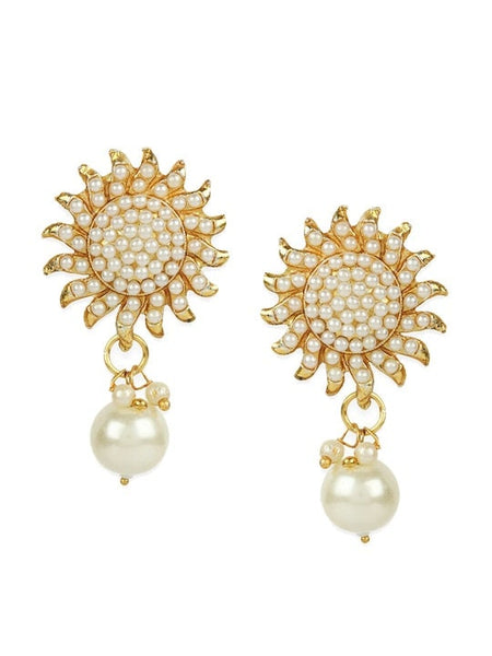 Gold-Plated Off-White Pearl Handcrafted Jewelry Set