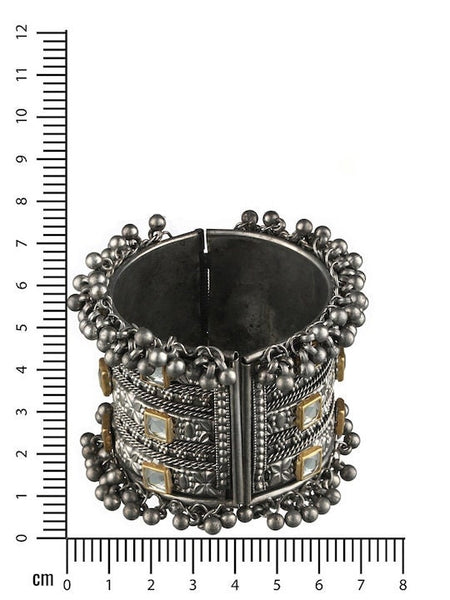 Oxidised Silver Plated Bangle Style Bracelet For Women