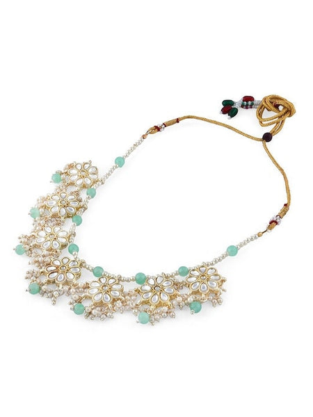 Gold-Toned Kundan Studded Necklace Set