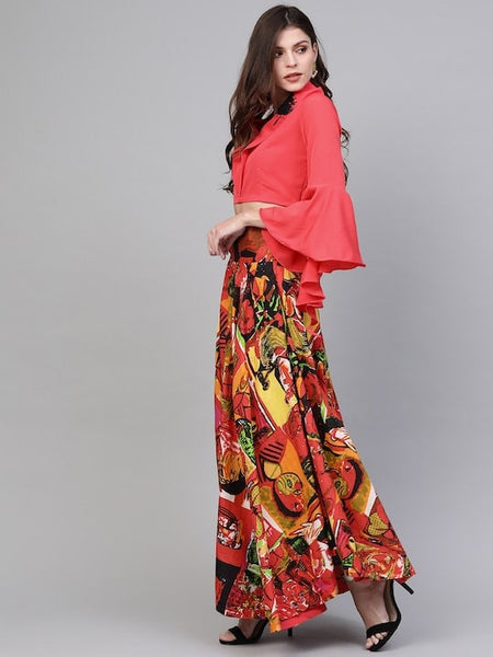 Designer Indian Embroidered Crop top with Skirt Set For Women, Blouse With Skirt Set, Indo Western Outfit, Indian Dress, Lehenga Choli VitansEthnics
