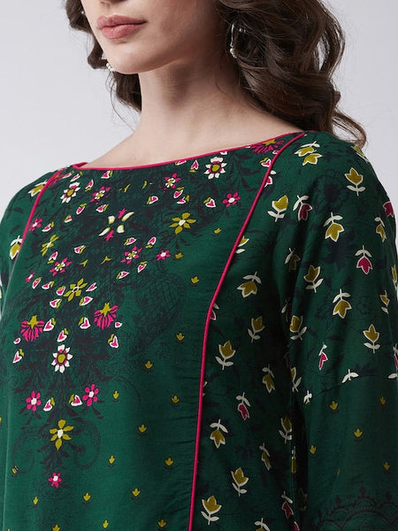 Mughal High-Low Top With Kalidaar Palazzo Set, Indian Blouse With Palazzo Set, Indo Western Dress For Women, Indian Dress, Fusion Outfit VitansEthnics
