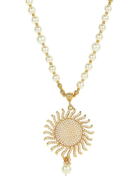 Gold-Plated Off-White Pearl Handcrafted Jewelry Set