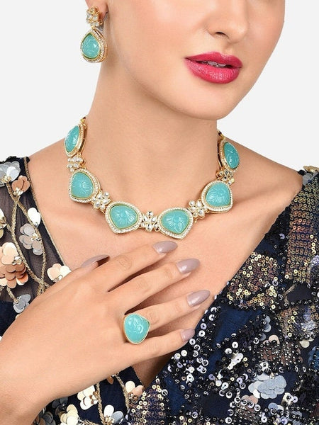 Stone Studded Choker Necklace Set