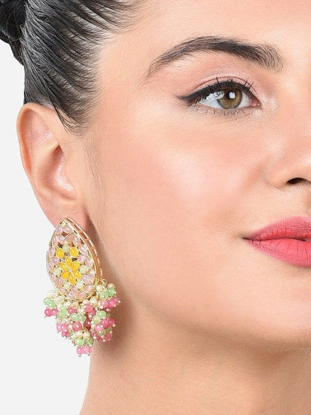 Gold-Plated Contemporary Drop Earrings