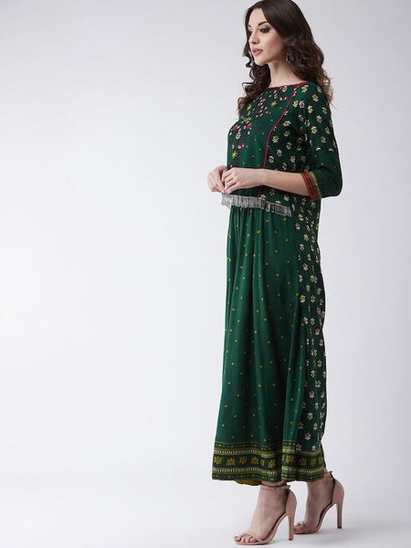 Mughal High-Low Top With Kalidaar Palazzo Set, Indian Blouse With Palazzo Set, Indo Western Dress For Women, Indian Dress, Fusion Outfit VitansEthnics