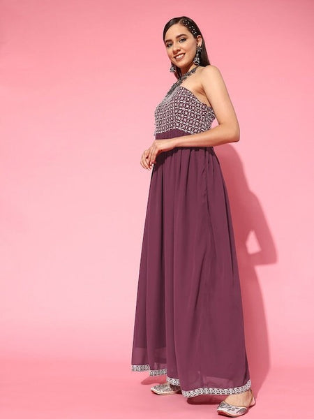Designer Embroidered One Shoulder Indian Dress For Women, Embellished Indo Western Dress, Dresses For Women, Party Wear Indian Outfit VitansEthnics