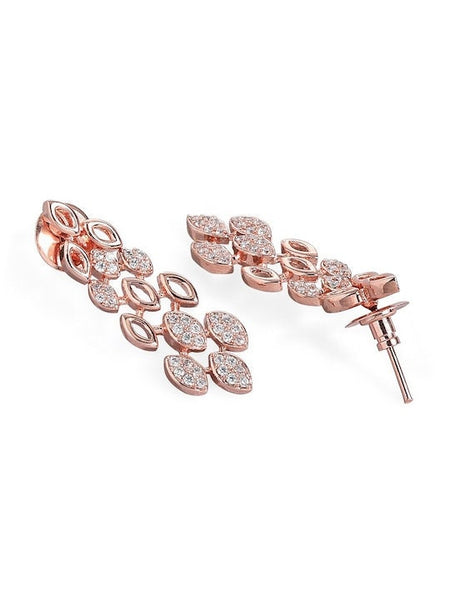 Rose Gold-Plated White CZ-Studded Jewellery Set