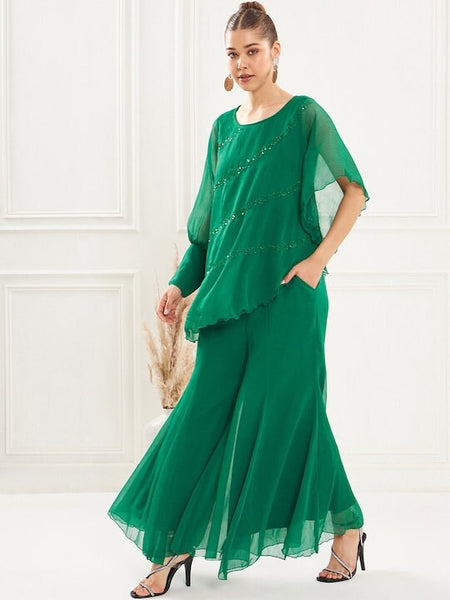 Embellished Top With Flared Palazzo For Women, Kurti Palazzo set, Indian Suit Set, Indo Western Outfit, Indian Dress, Co ords Women VitansEthnics