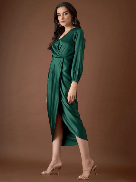Designer Indian Dhoti Dress For Women, Dhoti Kurti For Women, Overlap neck Tulip midi Dress, Indo Western Dress, Indian Dress, Party Wear VitansEthnics