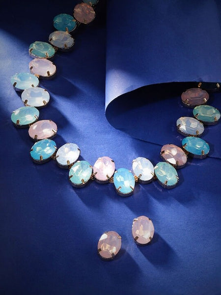 Gold-Plated Stone-Studded Jewellery Set For Women