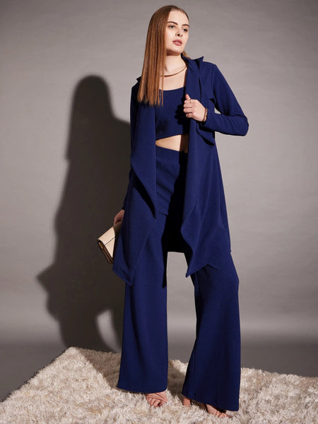 Women Crop Top With Flared pants And Shrug set, Indo Western Set for women, designer Knitted Co-ord set, Party Wear outfit VitansEthnics