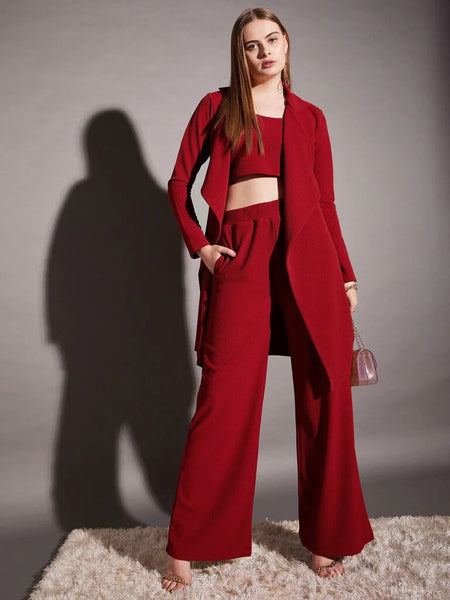 Women Crop Top With Flared pants And Shrug set, Indo Western Set for women, designer Knitted Co-ord set, Party Wear outfit VitansEthnics