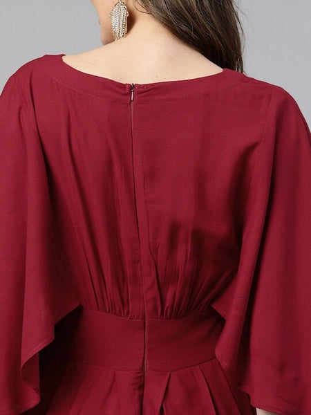 Women Flared Sleeves Jumpsuit With Embellished Detail, Indo Western Dress, Party Wear Dress, Jumpsuits, Fusion Wear Outfit, Wedding Wear VitansEthnics