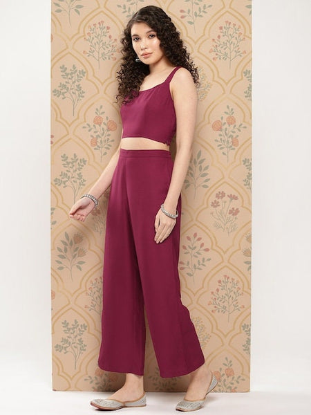 Women Solid Shoulder Straps Crop Top & Trousers with Floral Print Shrug, Wedding Outfits, Ethnic Wear, Co-ords sets, Indo Western outfit VitansEthnics