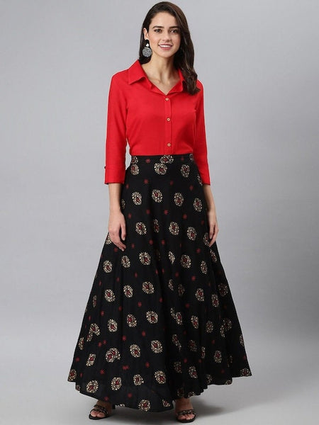 Designer Indian Ready to Wear Shirt Collar Lehenga Choli, Indian Blouse With Skirt Set, Indo Western Dress, Indian Dress, Lehenga Choli VitansEthnics
