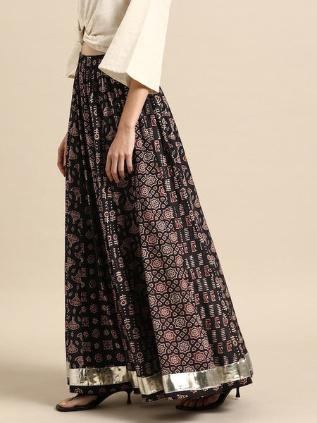 Women Printed A-Line Flared Cotton Maxi Skirt, Indian Ethnic Printed Skirt, Indo Western Ethnic Lehenga Skirt, Pure Cotton Skirt VitansEthnics