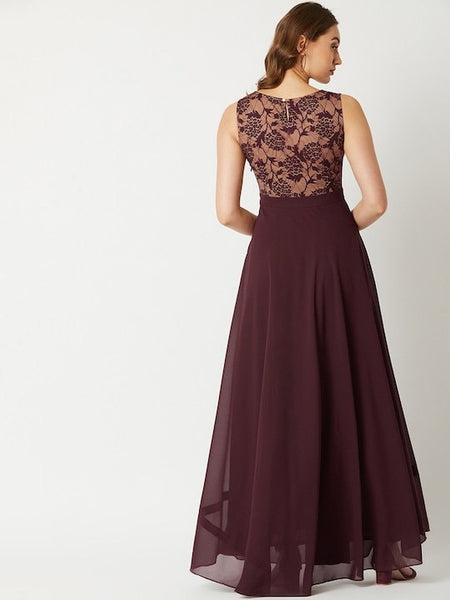 Lace Insert Maxi Dress For Women, Indo Western Dress, Party Wear Indian Dress, Gown Dress, Fusion Wear Outfit, Wedding Wear VitansEthnics
