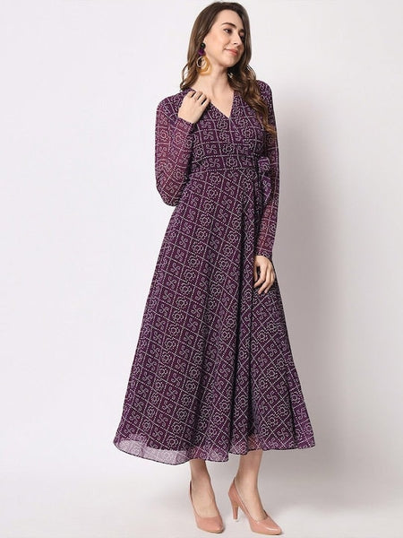 Printed Georgette Anarkali Ethnic Maxi Dress, Indo-Western Dress, Party Wear Indian Outfit, Anarkali, Wedding wear outfit, Maxi Gown Dress VitansEthnics
